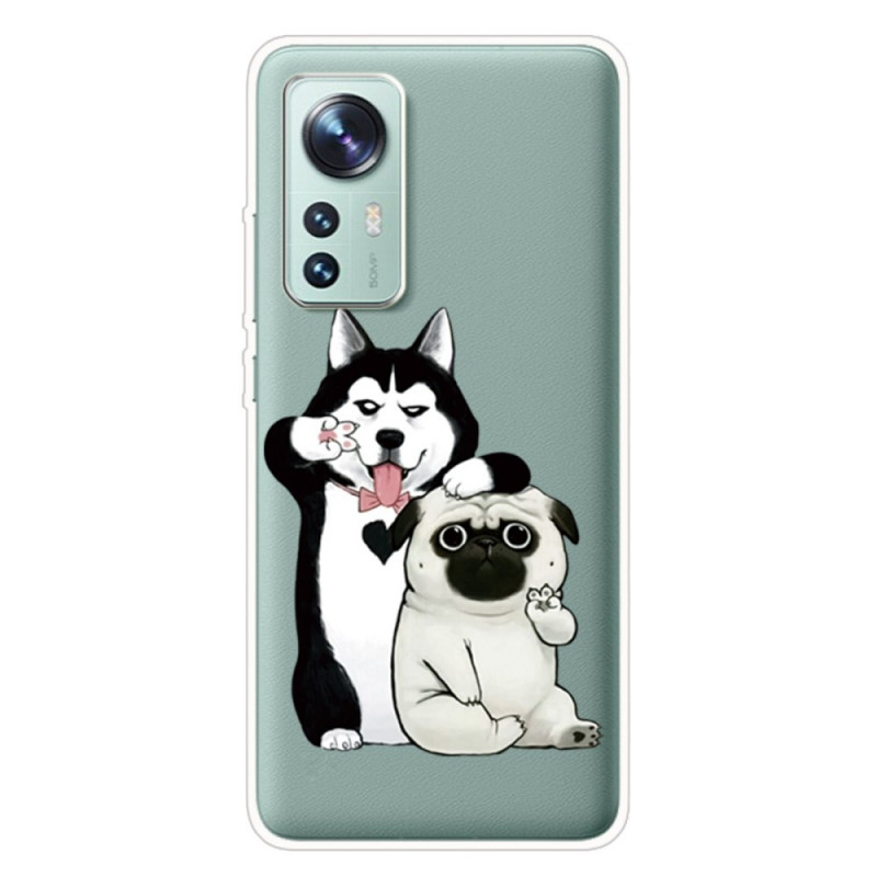 Funda de silicona Xiaomi 12 Pro Funny Dogs