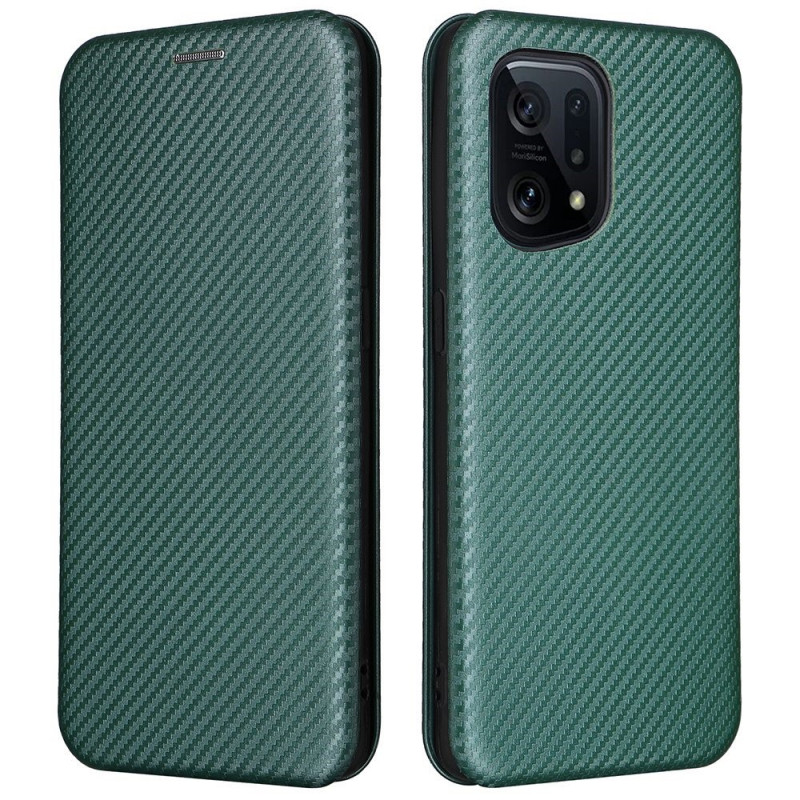 Flip Cover Oppo Find X5 Fibra de Carbono