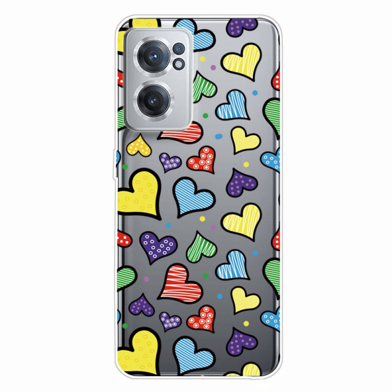 Funda de corazones multicolor para OnePlus Nord CE 2 5G