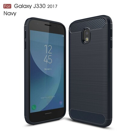 Funda de fibra de carbono cepillada para Samsung Galaxy J3 2017