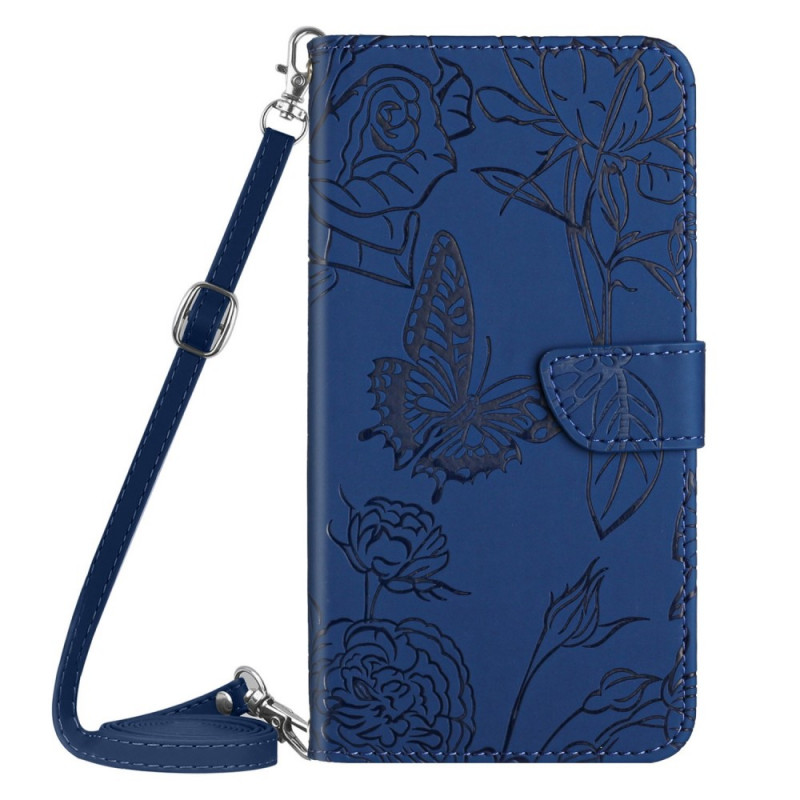 Funda Samsung Galaxy A13 con mariposas y colgante para el hombro