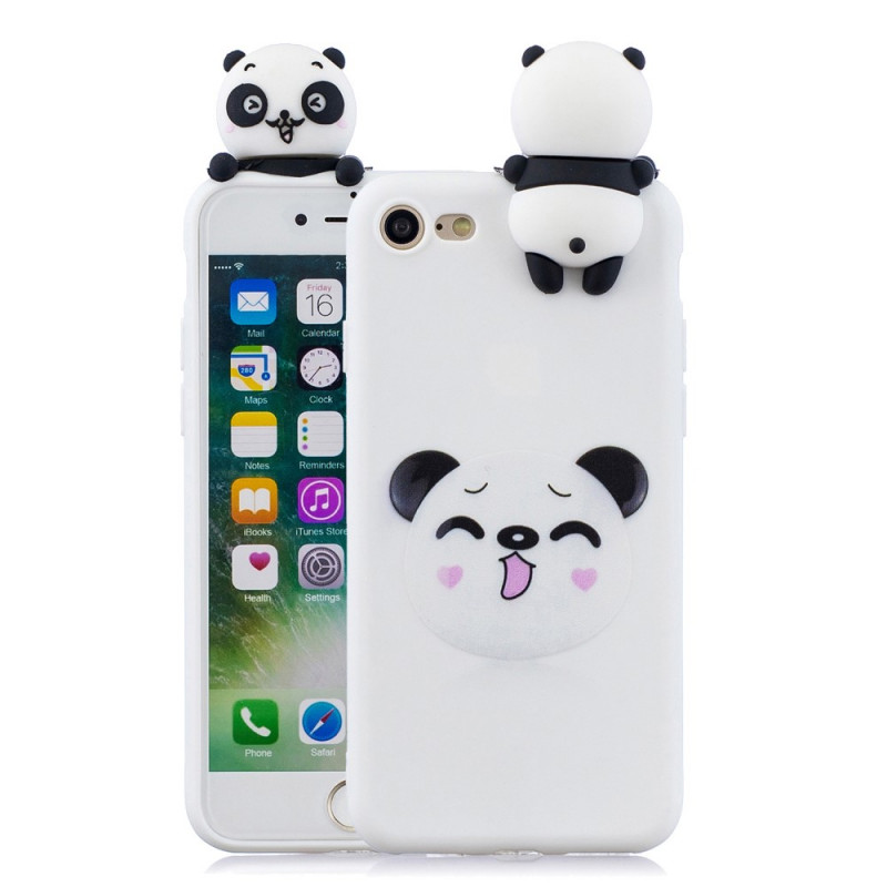 Funda iPhone SE 3 / SE 2 / 8 / 7 Panda Fun 3D