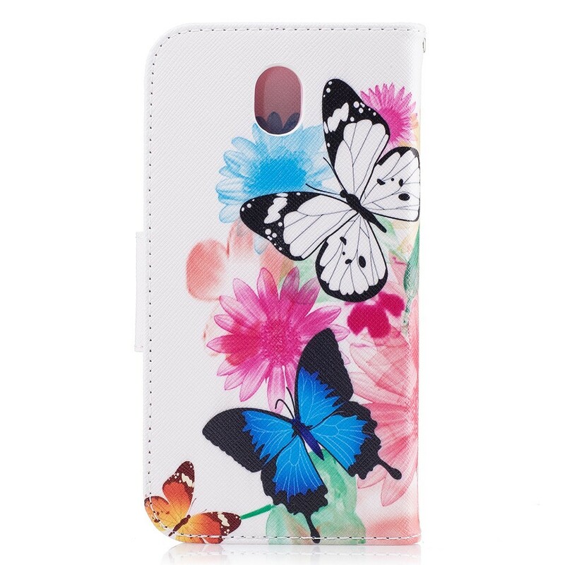 Funda Samsung Galaxy J5 2017 Pintada Mariposas y Flores