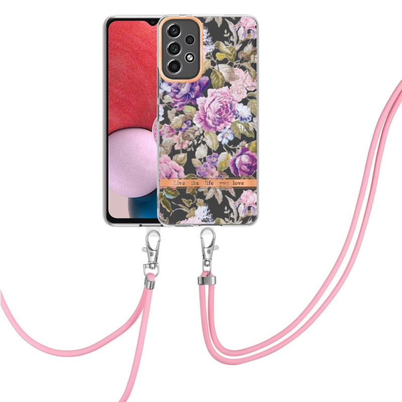 Funda Samsung Galaxy A13 con cordón floral