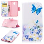 Funda Samsung Galaxy J7 2017 Pintada Mariposas y Flores