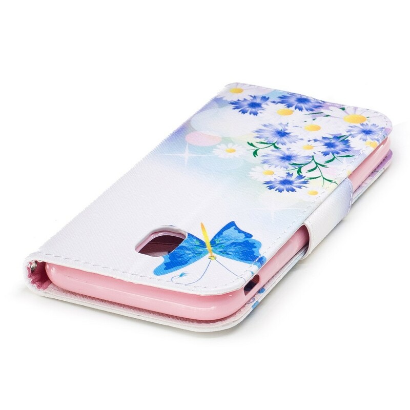 Funda Samsung Galaxy J7 2017 Pintada Mariposas y Flores