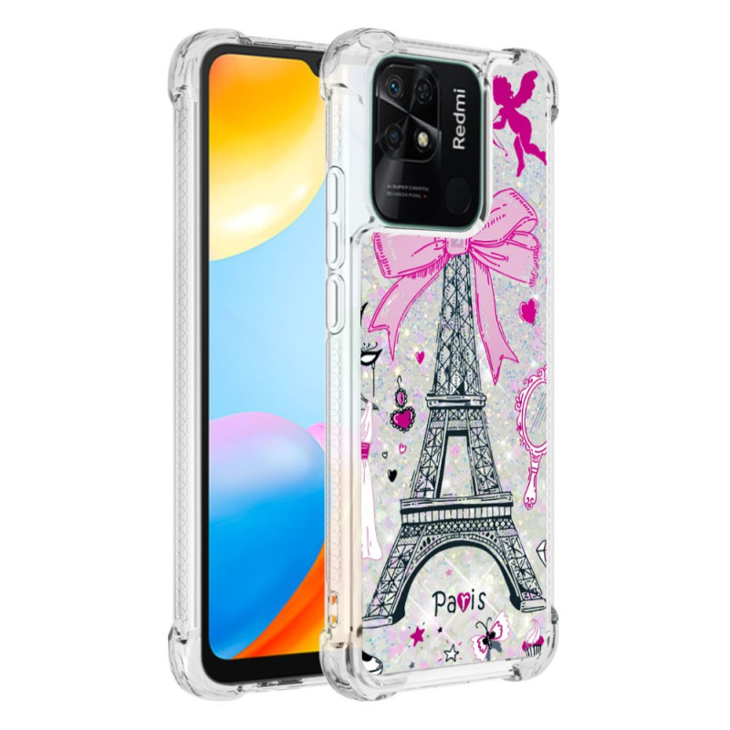 Funda Xiaomi Redmi 10C Glitter Torre Eiffel