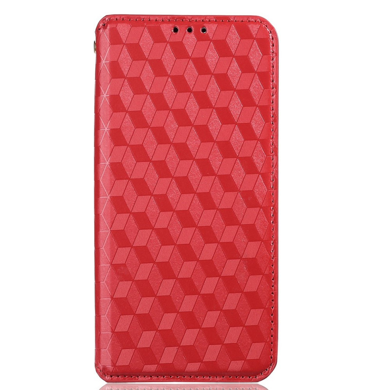 Flip Cover Xiaomi Redmi Note 12T Pro/Poco X4 GT Cubos 3D Efecto Cuero