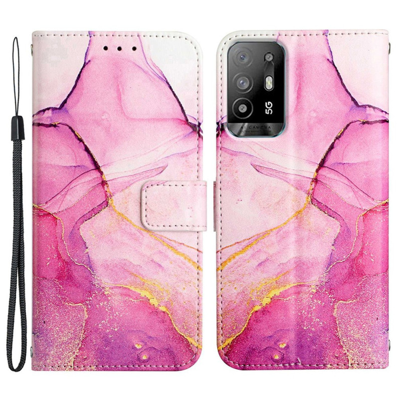 Funda Oppo A94 5G de mármol con colgante
