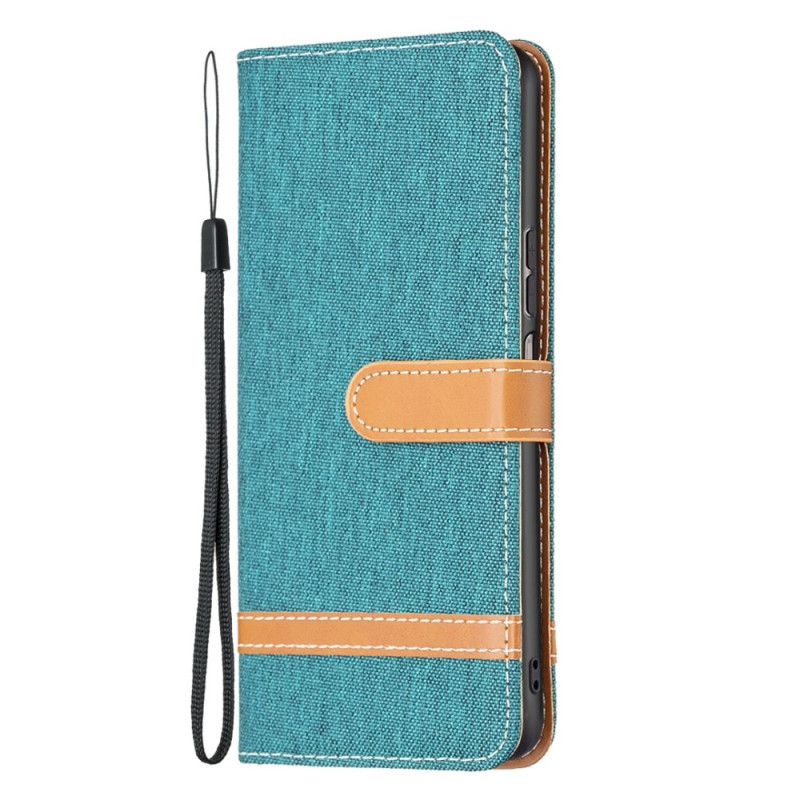 Funda de tela y colgante con efecto cuero para el Xiaomi Redmi 10C