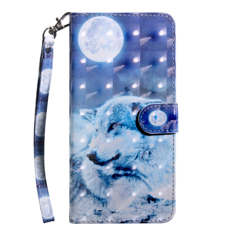 Funda Oppo A94 5G de lobo con colgante