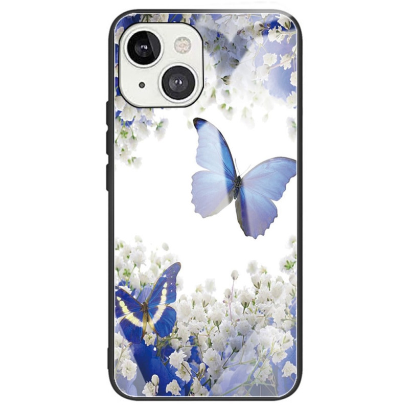 Funda iPhone 14 Vidrio Templado Mariposas Azules