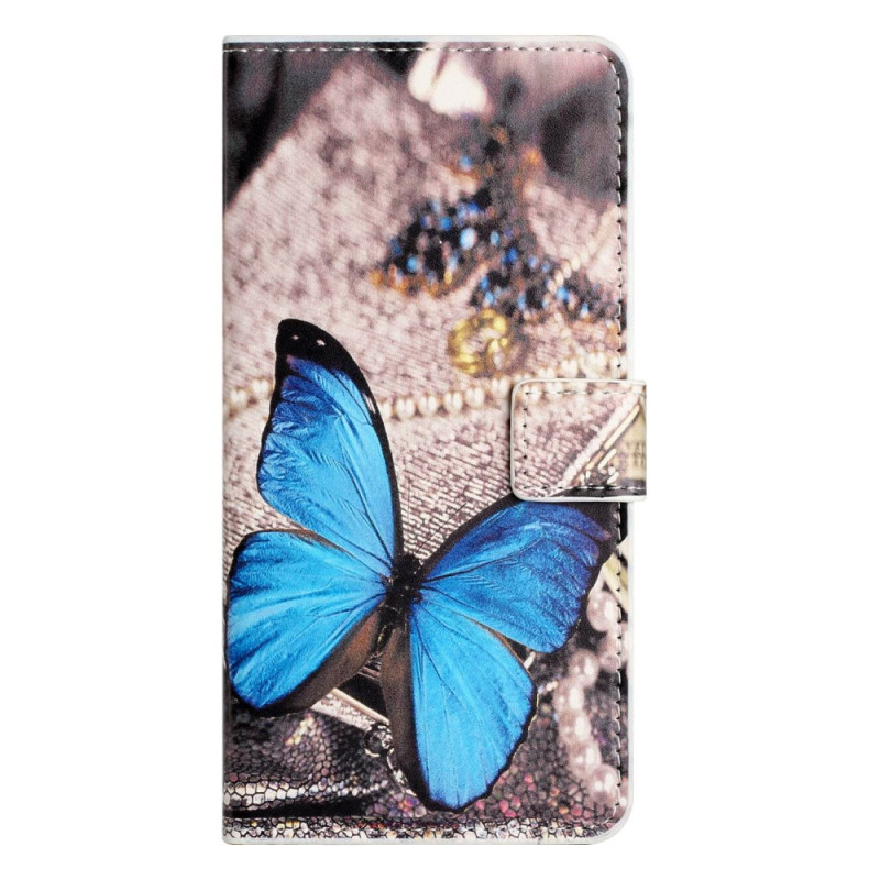 Funda iPhone 14 Mariposa Azul