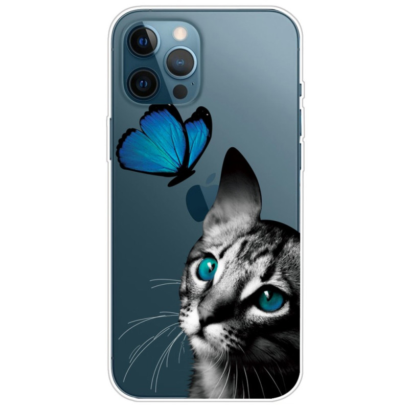 Funda iPhone 14 Pro Entre el gato y la mariposa