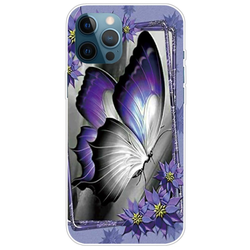 Funda de mariposa para el iPhone 14 Pro, color púrpura