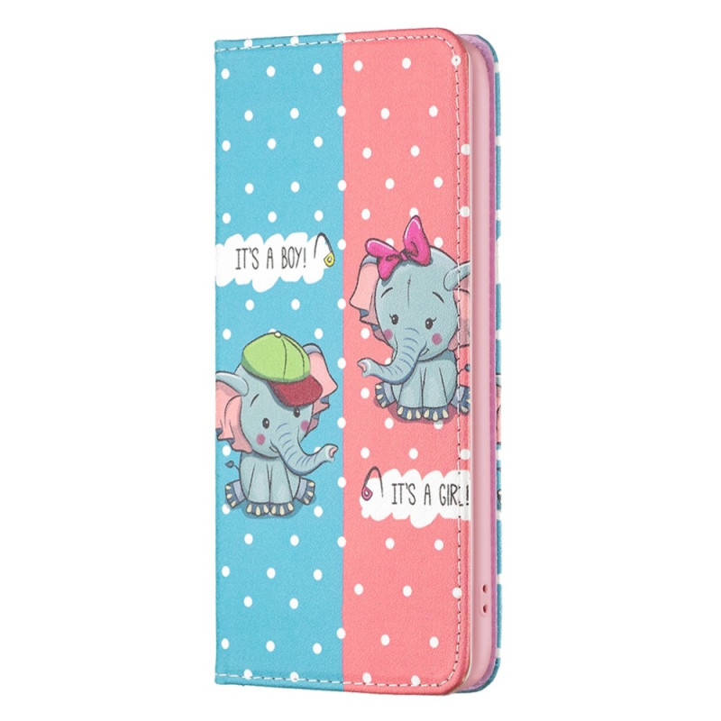 Flip Cover iPhone 14 Pro Max Baby Elephants