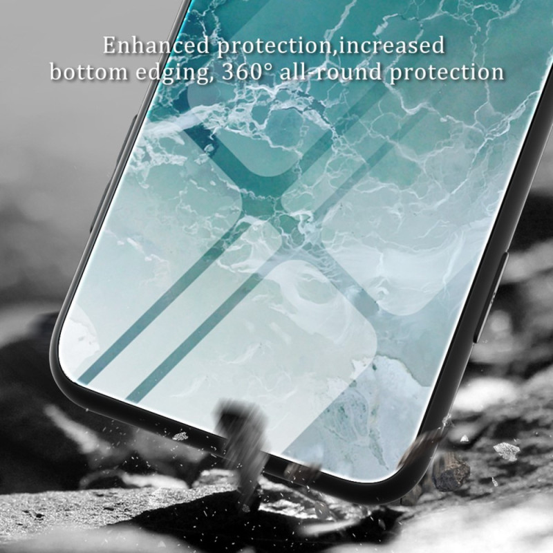 Funda iPhone 14 Pro Max de Silicona con Anillo Diseño Marmól