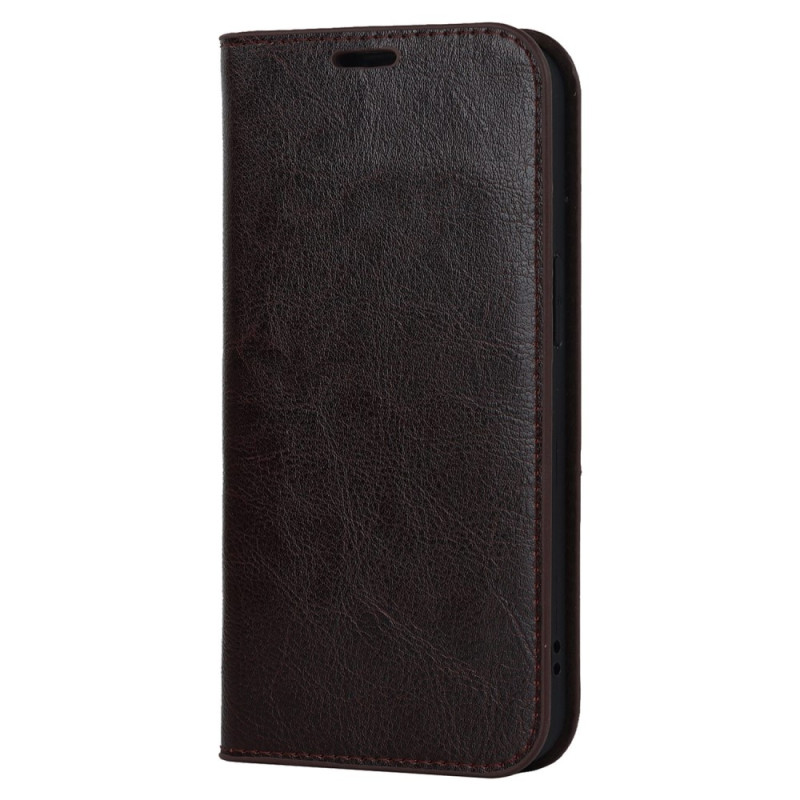 Flip Cover iPhone 14 Plus de cuero genuino