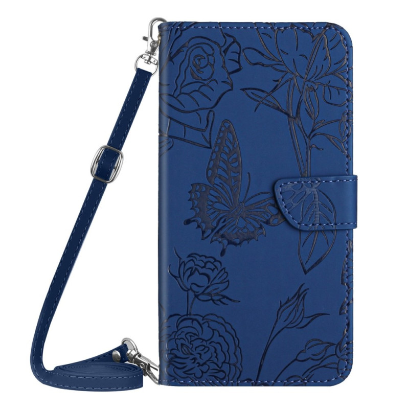 Funda de mariposa para Sony Xperia 5 IV con colgante para el hombro