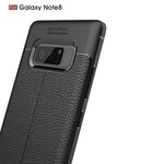 Funda de piel Samsung Galaxy Note 8 Efecto Litchi de doble línea