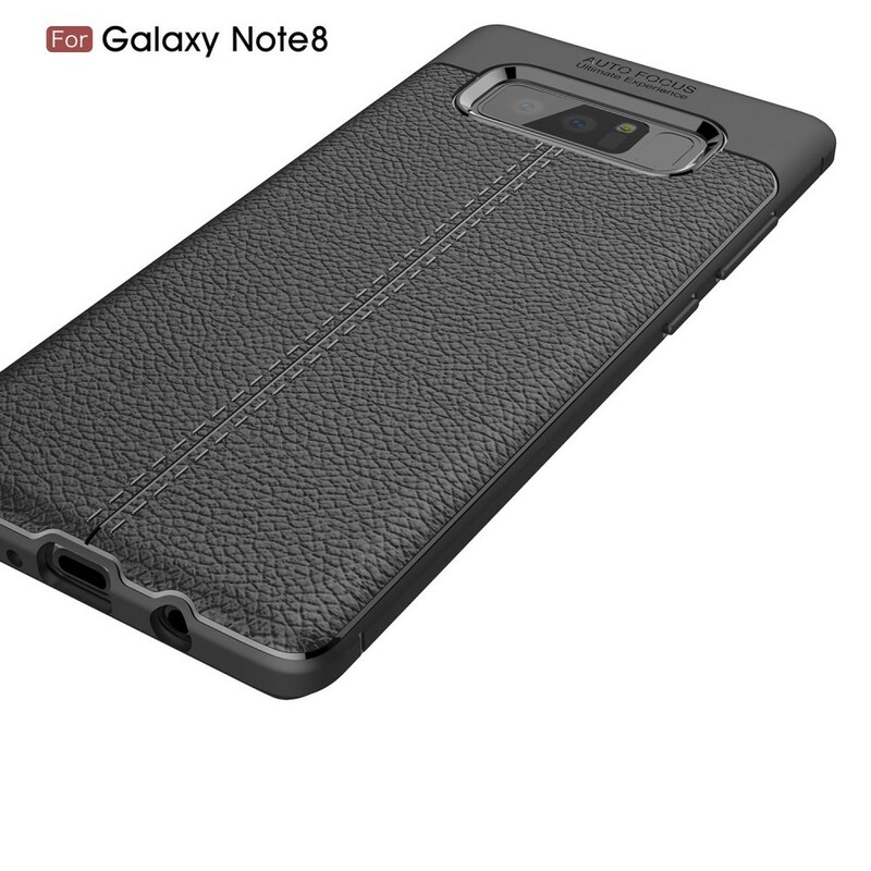 Funda de piel Samsung Galaxy Note 8 efecto lichi doble línea