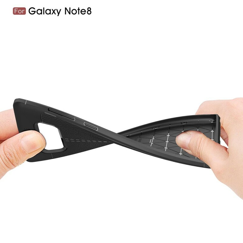 Funda de piel Samsung Galaxy Note 8 efecto lichi doble línea