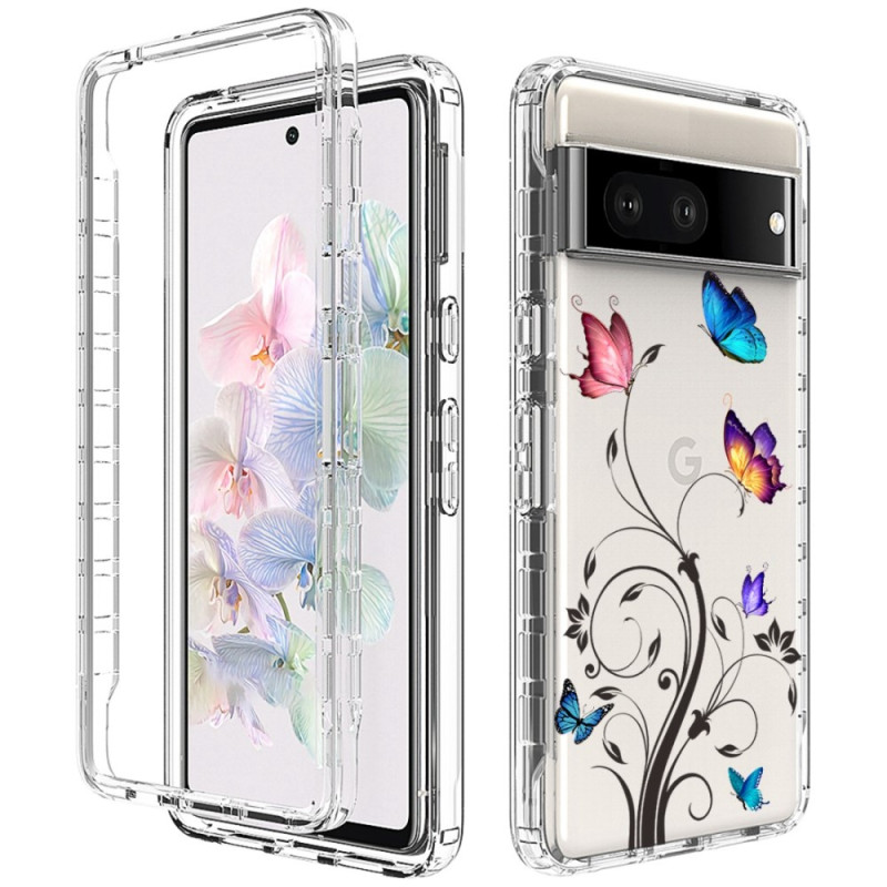 Funda transparente para Google Pixel 7 Mariposas