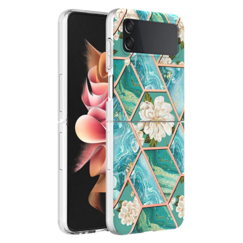 Funda Samsung Galaxy Z Flip 4 Marble Floral