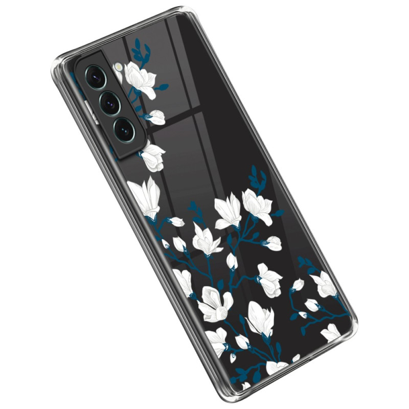 Funda Samsung Galaxy S23 5G Transparente Flores Blancas