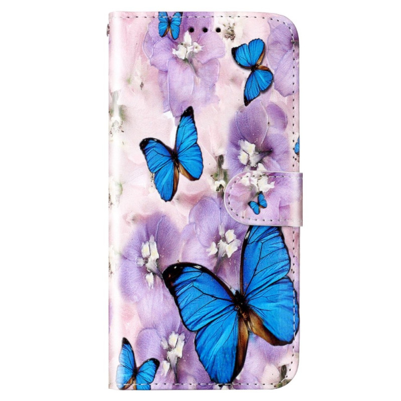 Funda con colgante Samsung Galaxy S23 5G con mariposas de colores