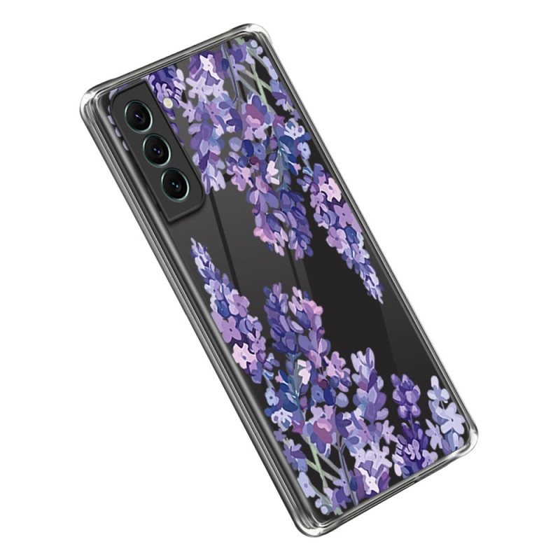 Funda Samsung Galaxy S23 5G Transparente Flores Moradas