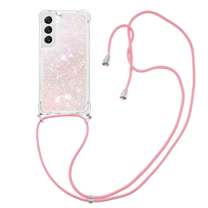 Funda Samsung Galaxy S23 5G Glitter con cordón de seguridad