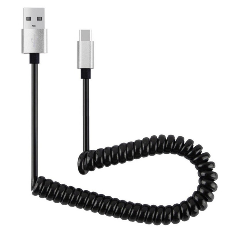 Cable de carga con resorte de USB a USBC Cable de carga con resorte de USB a USBC