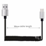 Cable de carga con resorte de USB a USBC Cable de carga con resorte de USB a USBC
