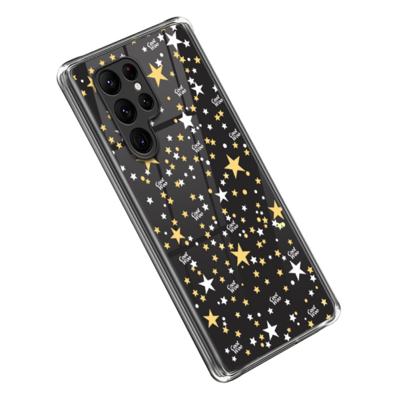 Funda Samsung Galaxy S23 Ultra 5G Transparente Estrellas / Corazones