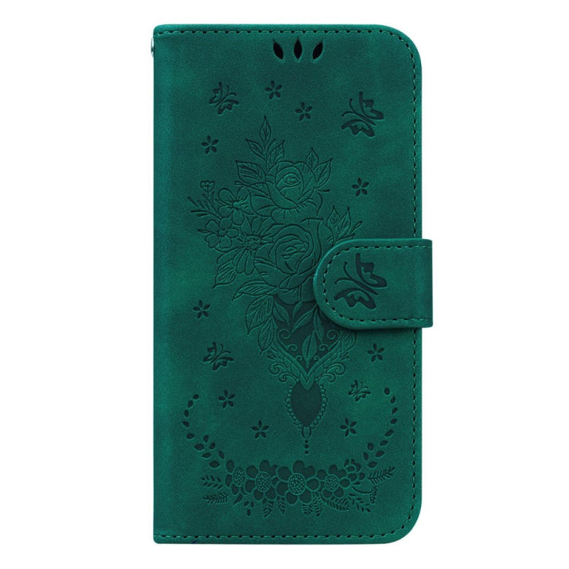 Funda con colgante de mariposa y rosa para Samsung Galaxy S23 Ultra 5G