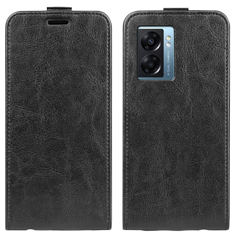 Funda Oppo A57 5G Solapa Vertical Efecto Piel