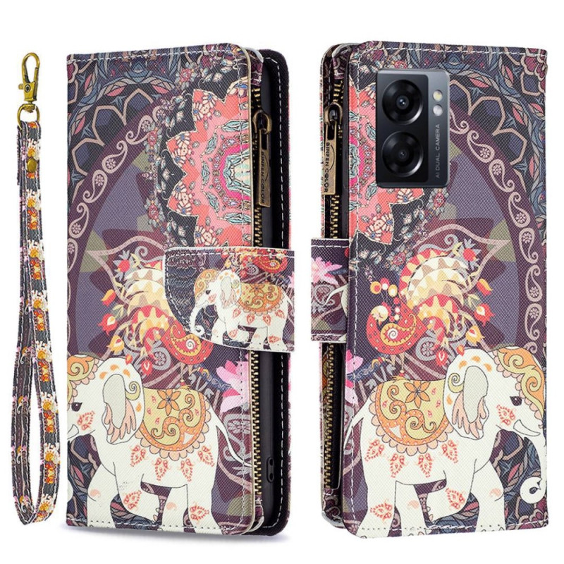 Funda Oppo A77 5G / A57 5G Elefante de bolsillo con cremallera