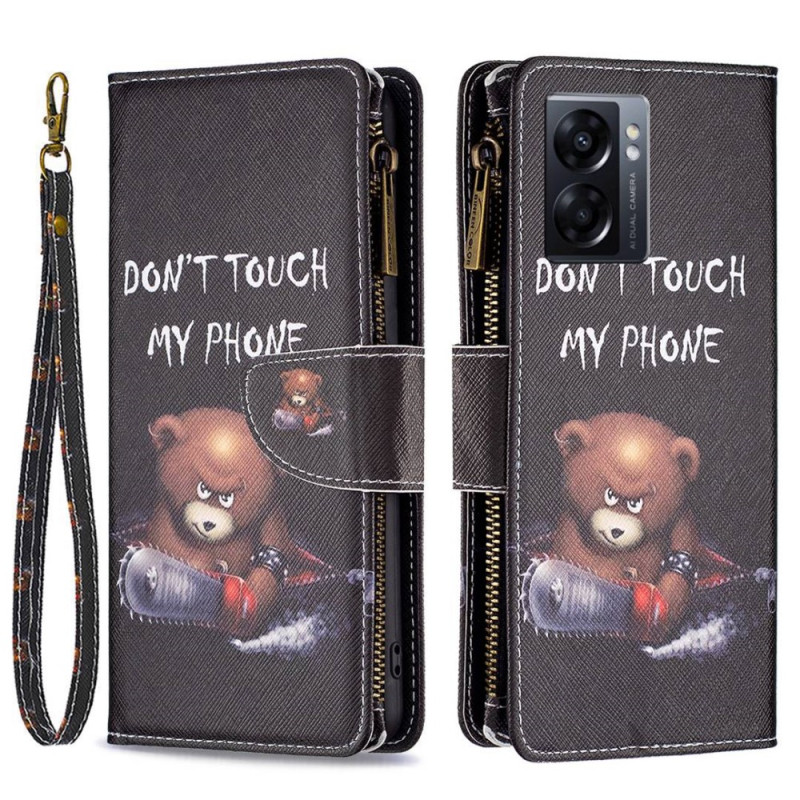 Funda Oppo A57 5G Bolsillo con cremallera Oso