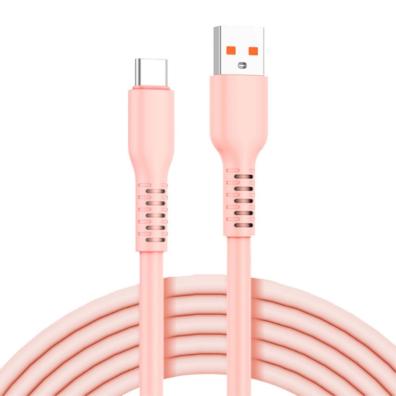 Cable de carga de USB a USB-C de color caramelo