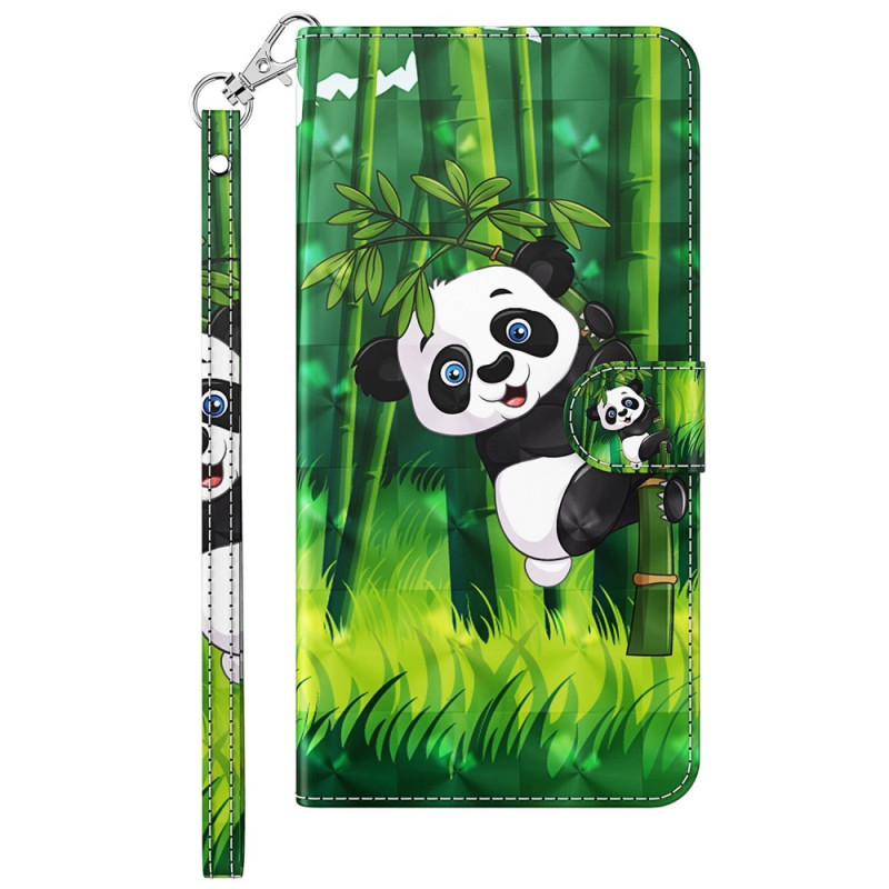 Funda con colgante de bambú para Sony Xperia 5 IV Panda