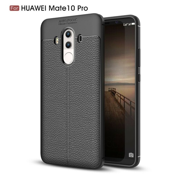 Funda de piel Huawei Mate 10 Pro efecto lichi doble línea