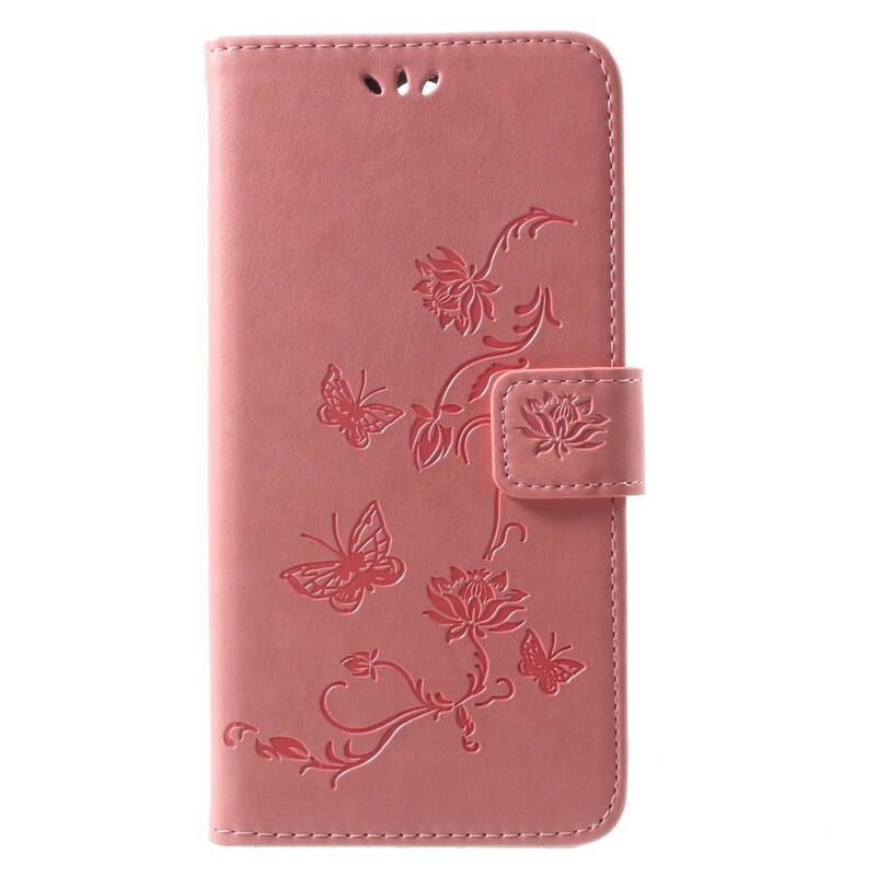 Funda Huawei Mate 10 Lite Mariposas y flores con colgante