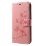 Funda Huawei Mate 10 Lite Mariposas y flores con colgante