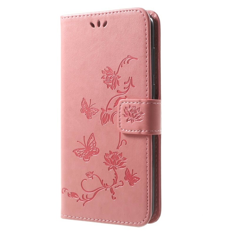 Funda Huawei Mate 10 Lite Mariposas y flores con colgante