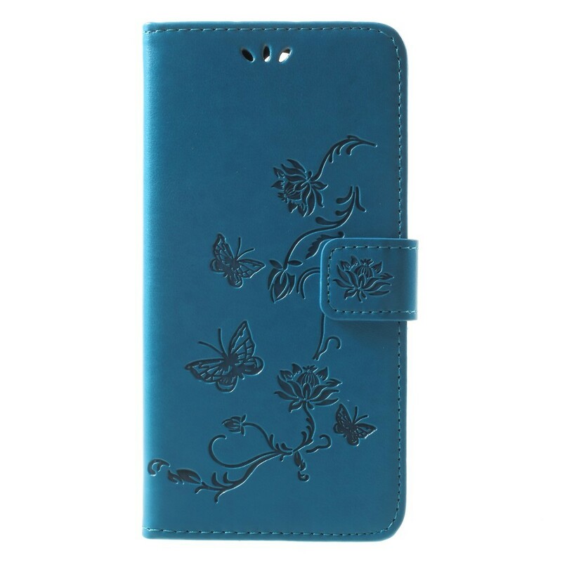 Funda Huawei Mate 10 Lite Mariposas y flores con colgante