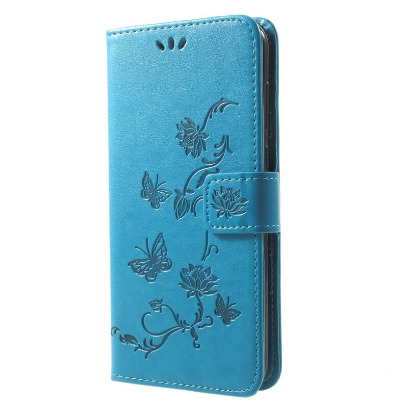 Funda Huawei Mate 10 Lite Mariposas y flores con colgante