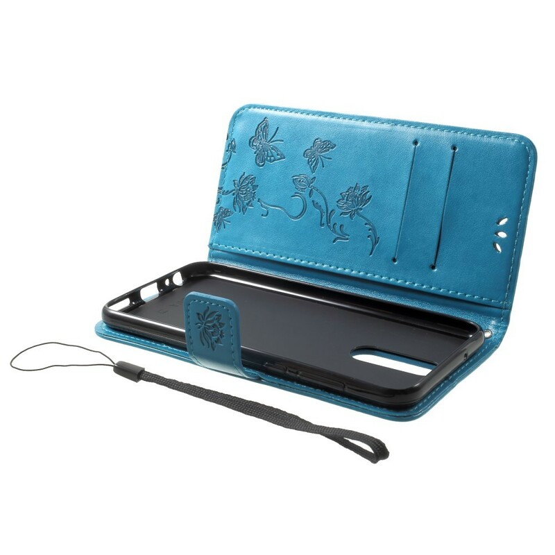 Funda Huawei Mate 10 Lite Mariposas y flores con colgante