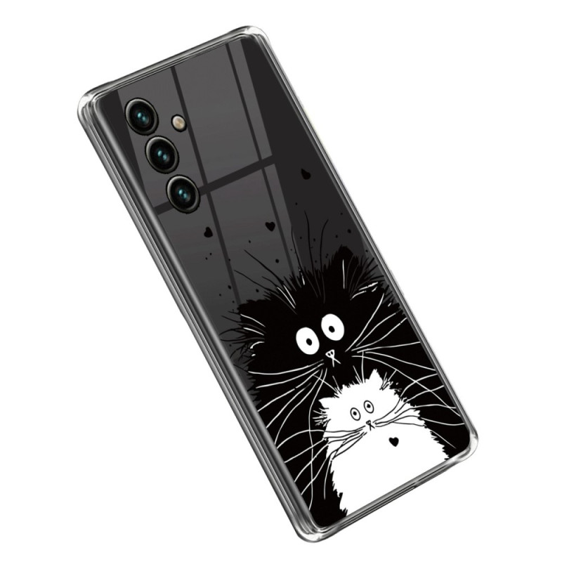 Funda Samsung Galaxy A14 5G / A14 Transparente Gato Blanco Gato Negro