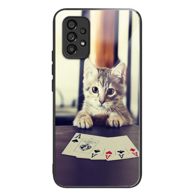Funda Samsung Galaxy A53 5G de cristal templado Poker Cat